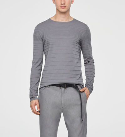 Sarah Pacini GESTREEPTE KATOENEN TRUI Voorzijde