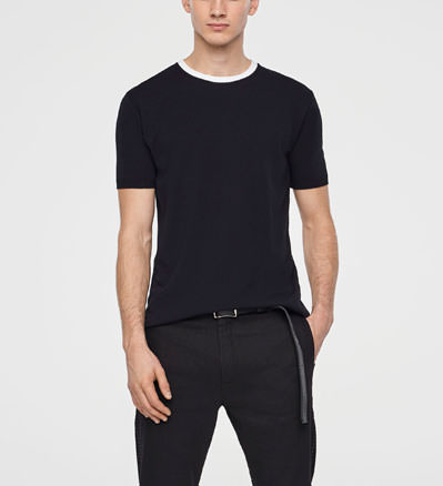 Sarah Pacini LIGHT SWEATER - STRIPED CREWNECK Front