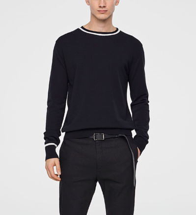 Sarah Pacini LIGHT SWEATER - STRIPED DETAILS Front