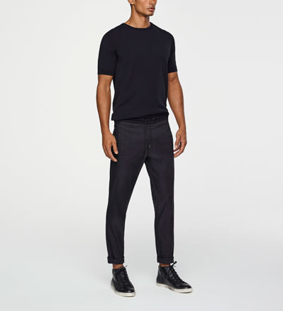 Sarah Pacini STRETCH-LINEN PANTS - DRAWSTRING Front