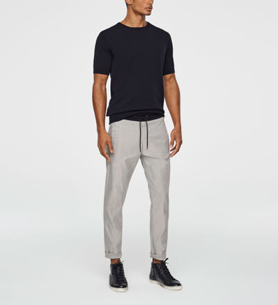 Sarah Pacini STRETCH-LINEN PANTS - DRAWSTRING Front