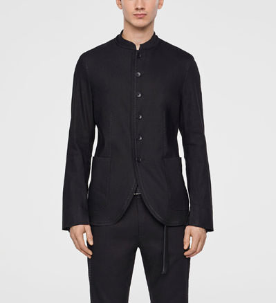 Sarah Pacini VESTE LIN STRETCH - COL MANDARIN De face