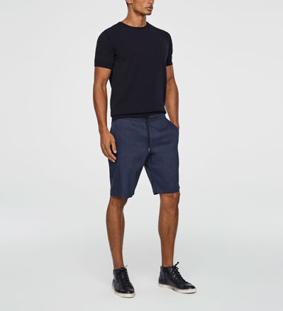 Sarah Pacini STRETCH-LINEN BERMUDA SHORTS Front