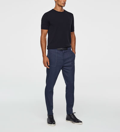 Sarah Pacini STRETCH-LINEN PANTS - PATCH POCKETS Front