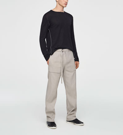 Sarah Pacini STRETCH-LINEN PANTS - WIDE LEG Front