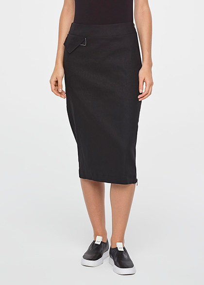 Jupe Noire Longue SARAH PACINI - Taille T1 (36/38) - Laine Mélangée, Très Bon état