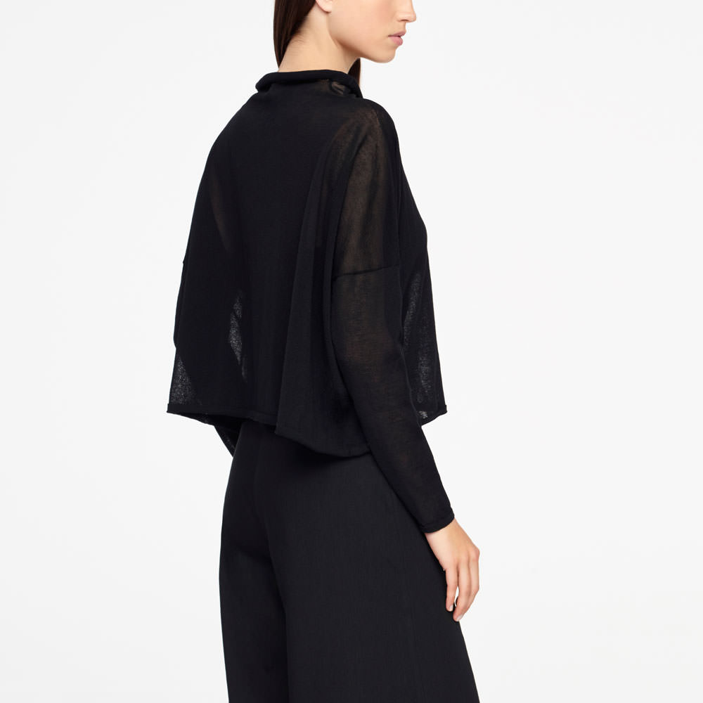 Sarah Pacini COTTON SWEATER - COWL NECK Back view