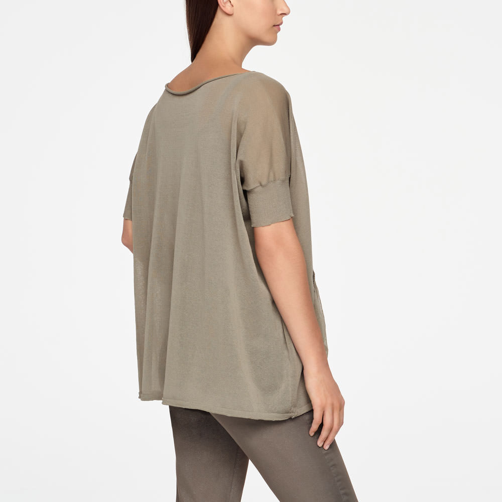 Sarah Pacini PULL LONG - POCHE PLISSÉE Derrière