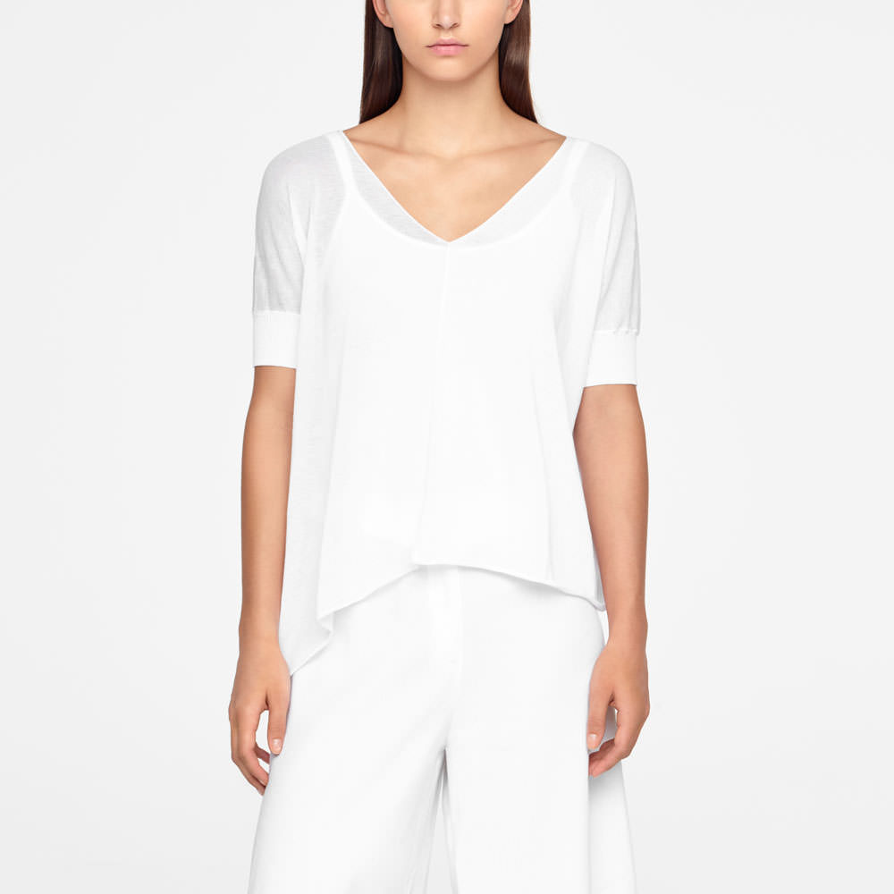 Sarah Pacini COTTON SWEATER - ASYMMETRIC Front