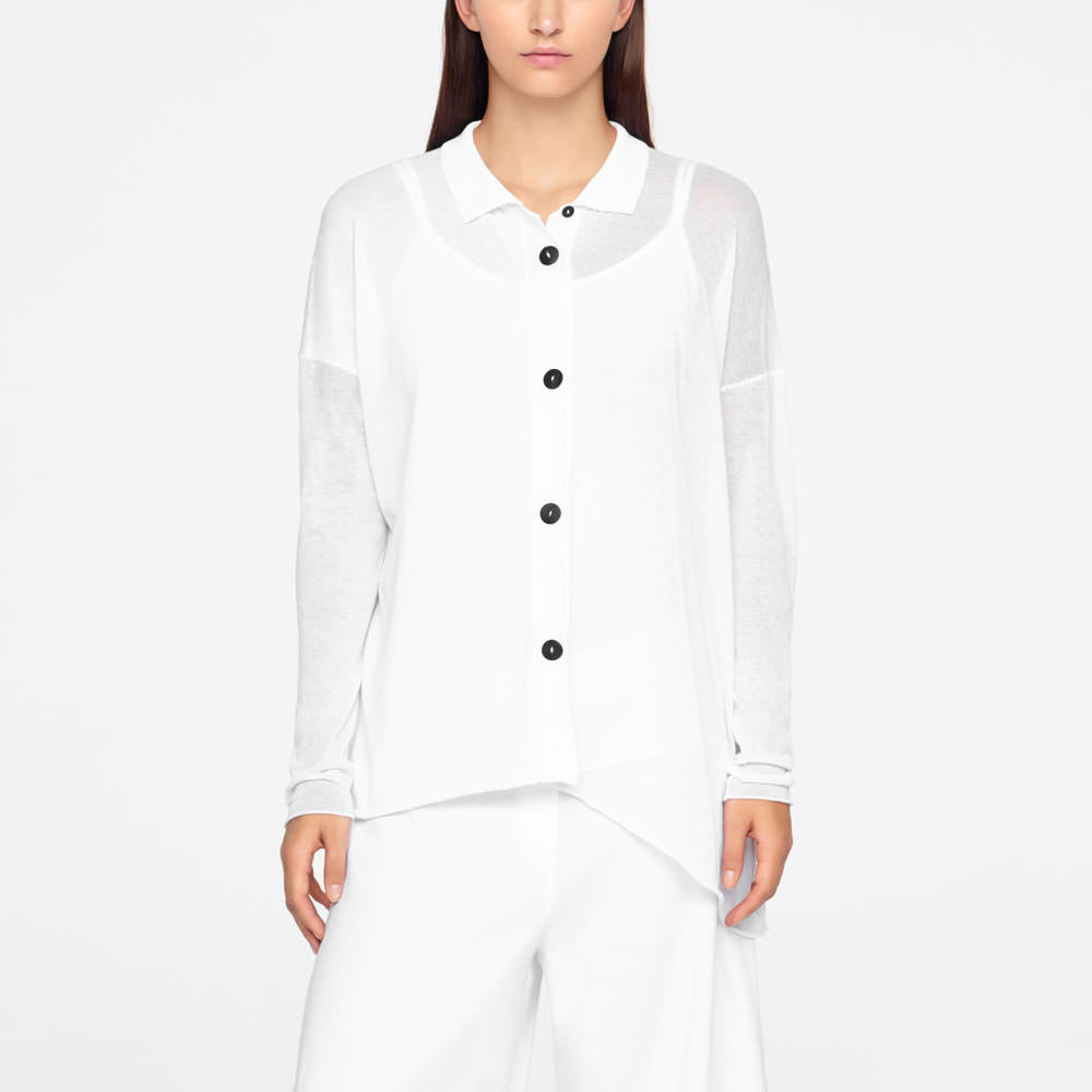 Sarah Pacini CARDIGAN EN COTON - ASYMÉTRIQUE De face