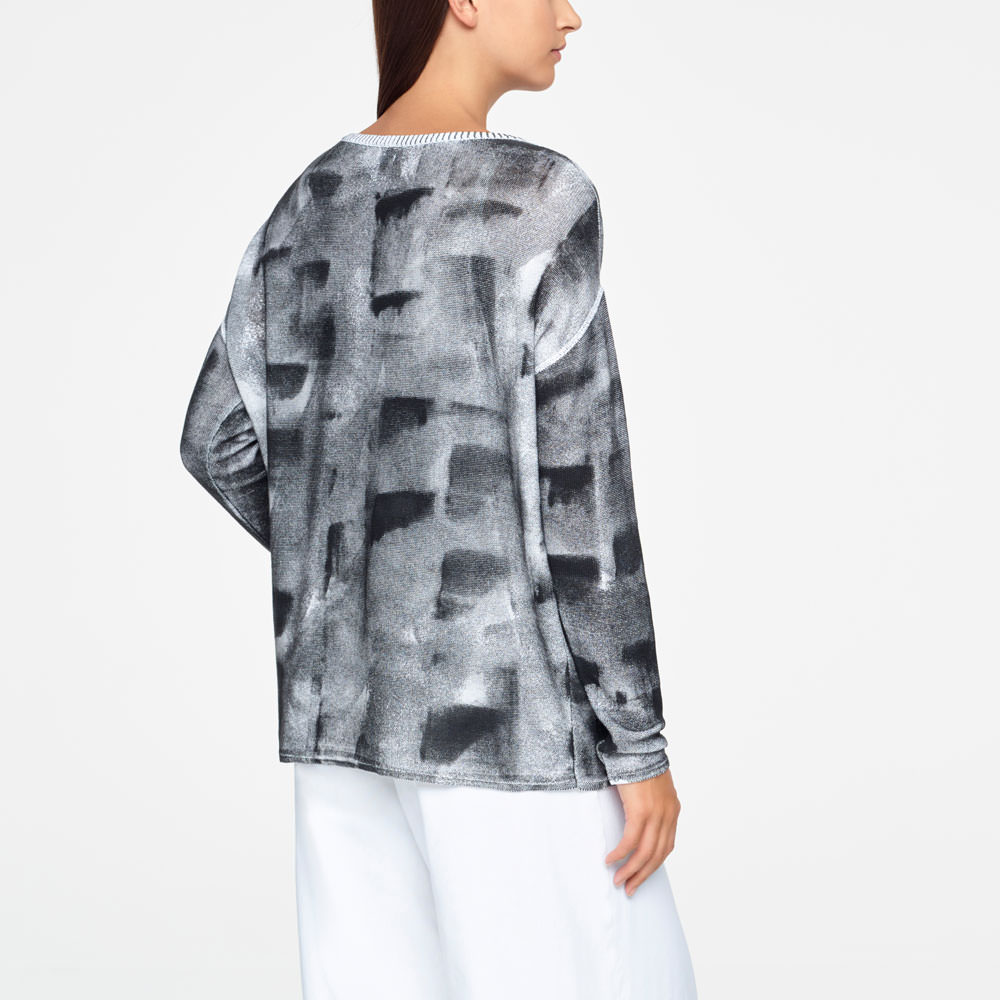 Sarah Pacini BATIK-SWEATER - GERIPPT Rück