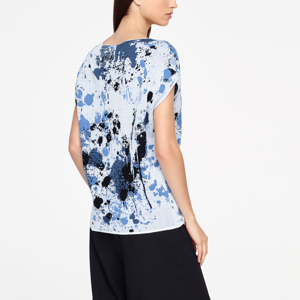 Sarah Pacini MURAL SWEATER - CAP SLEEVES Back view