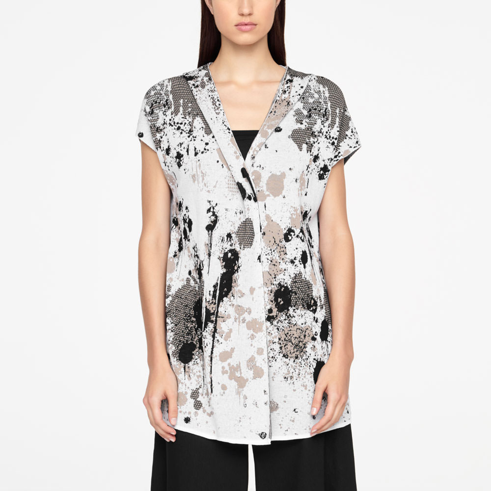 Sarah Pacini CARDIGAN MURAL - MANCHE COURTE De face