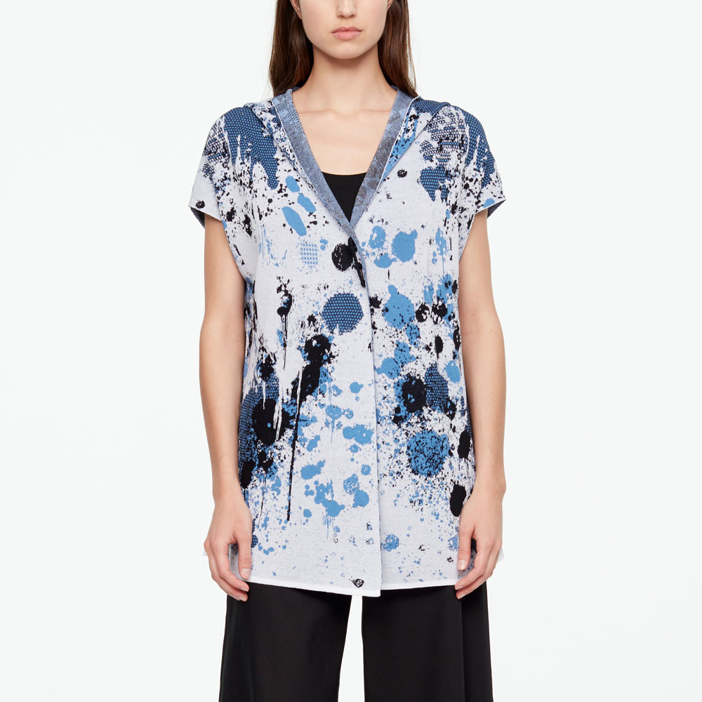 Sarah Pacini MURAL CARDIGAN - CAP SLEEVES Front