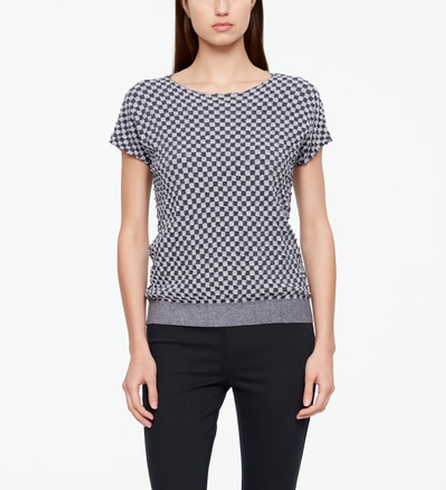 Sarah Pacini PULL EN COTON - DAMIER De face