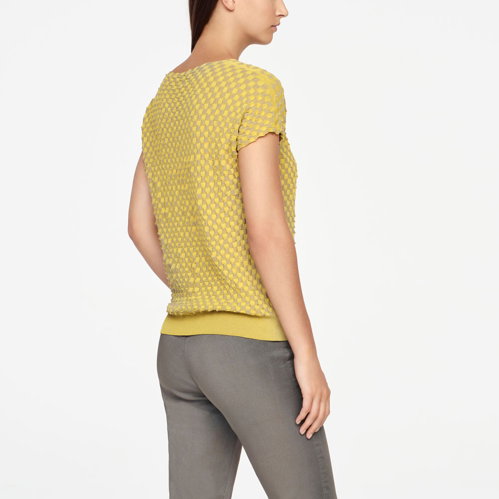 Sarah Pacini MAKO COTTON SWEATER - DAMIER Back view