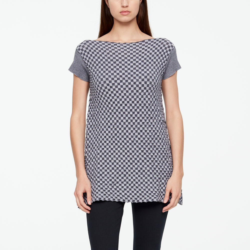 Sarah Pacini MAKO COTTON SWEATER - DAMIER Front