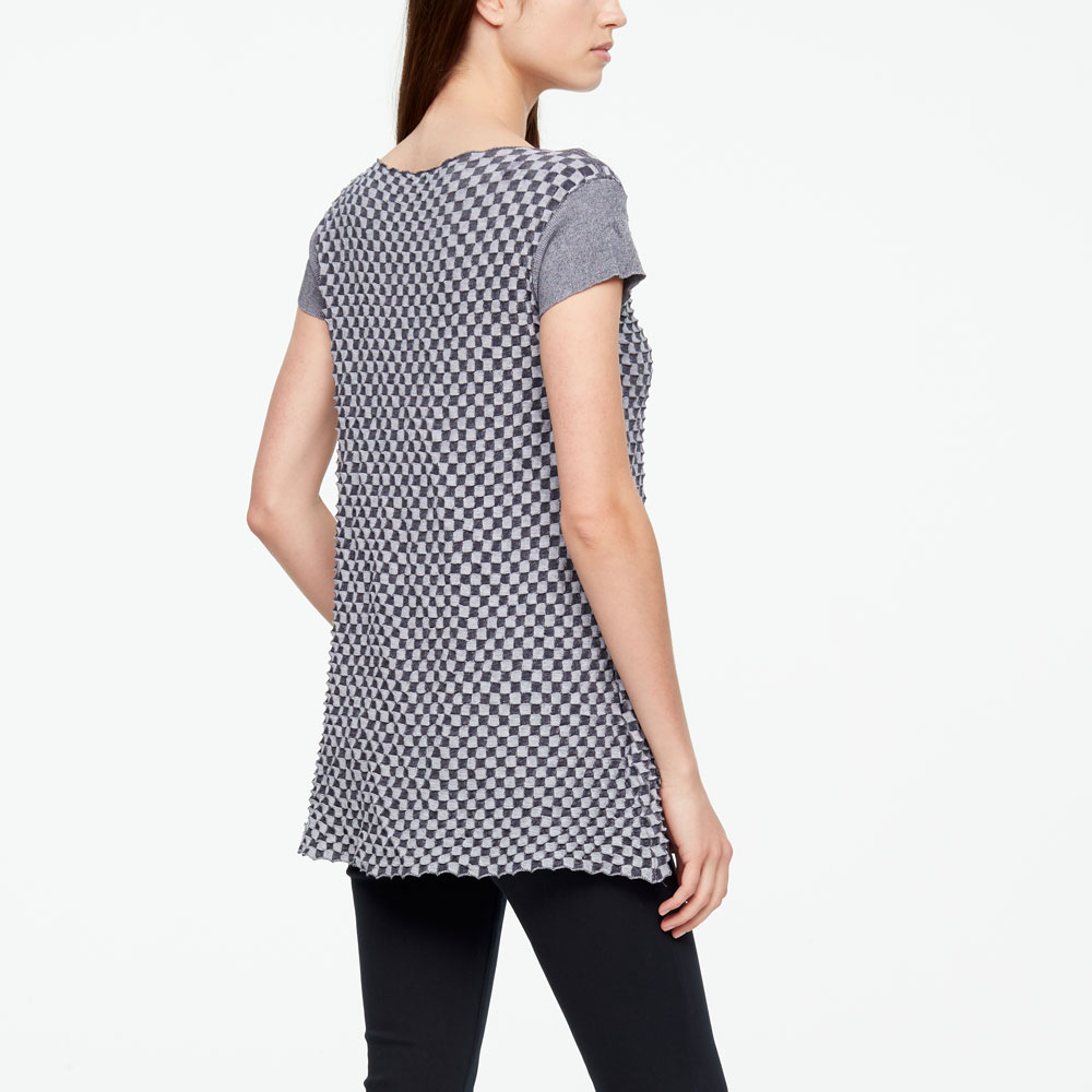 Sarah Pacini MAKO COTTON SWEATER - DAMIER Back view