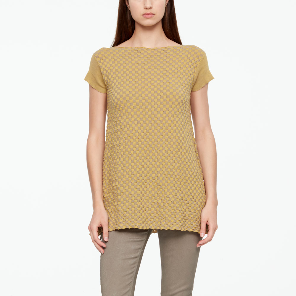 Sarah Pacini MAKO COTTON SWEATER - DAMIER Front