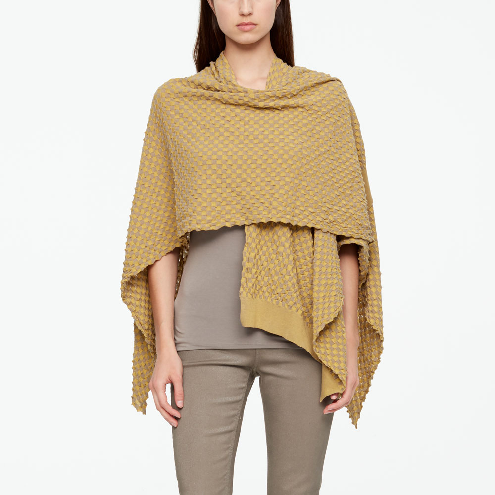 Sarah Pacini MAKO KATOENEN PONCHO - DAMIER Voorzijde