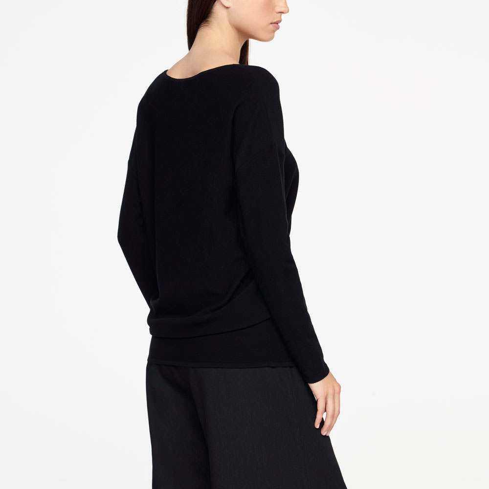 Sarah Pacini LONG SWEATER - ZIPPER DETAILS Back view