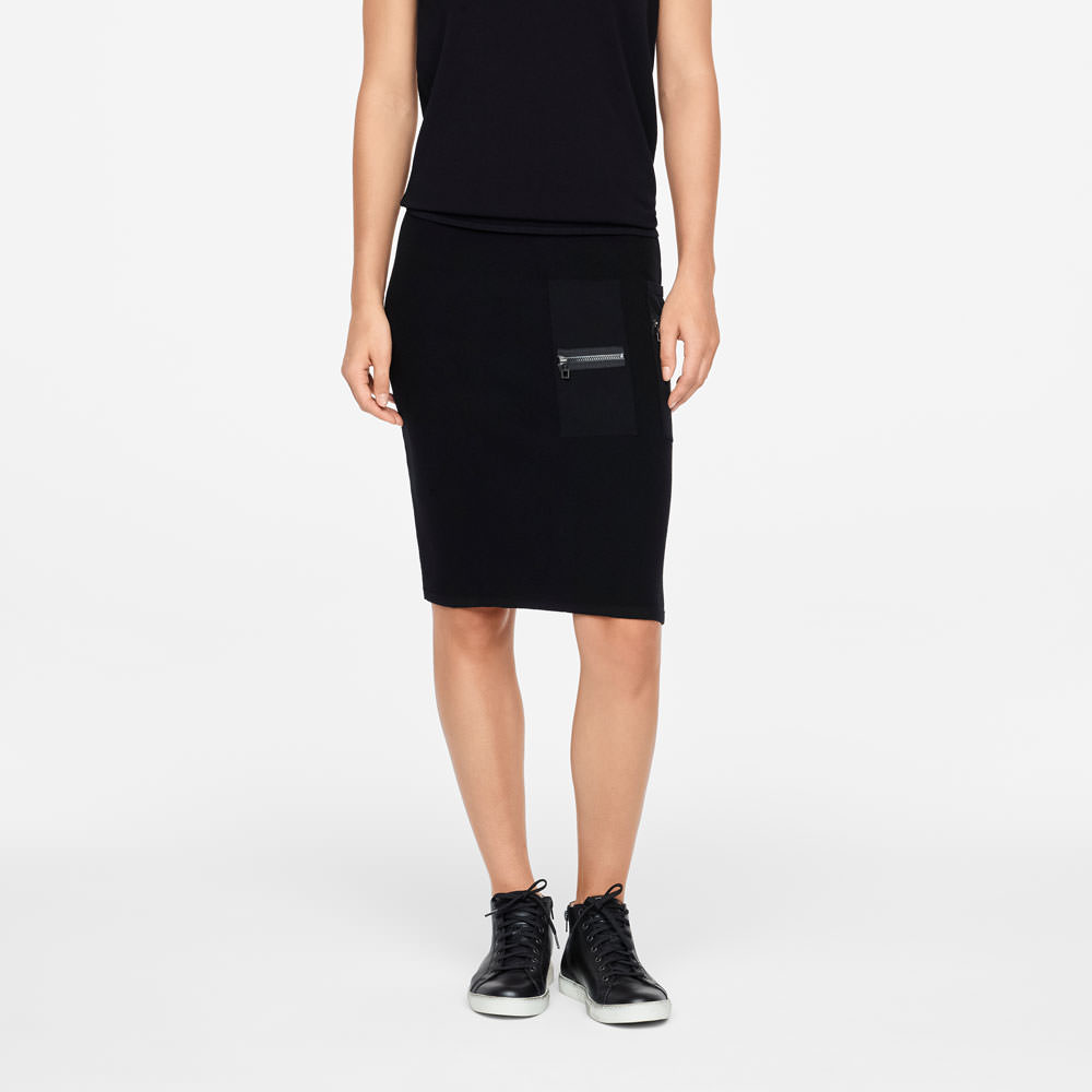 Sarah Pacini PENCIL SKIRT - ZIPPER DETAILS Front
