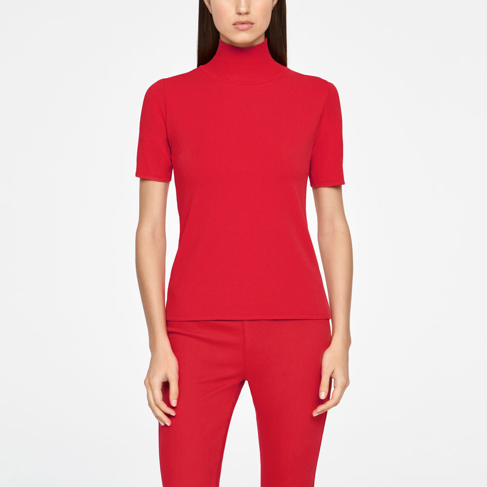 Sarah Pacini SWEATER - RIBBED MOCK NECK Front