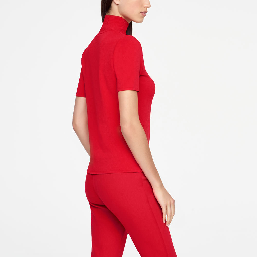 Sarah Pacini SWEATER - RIBBED MOCK NECK Back view