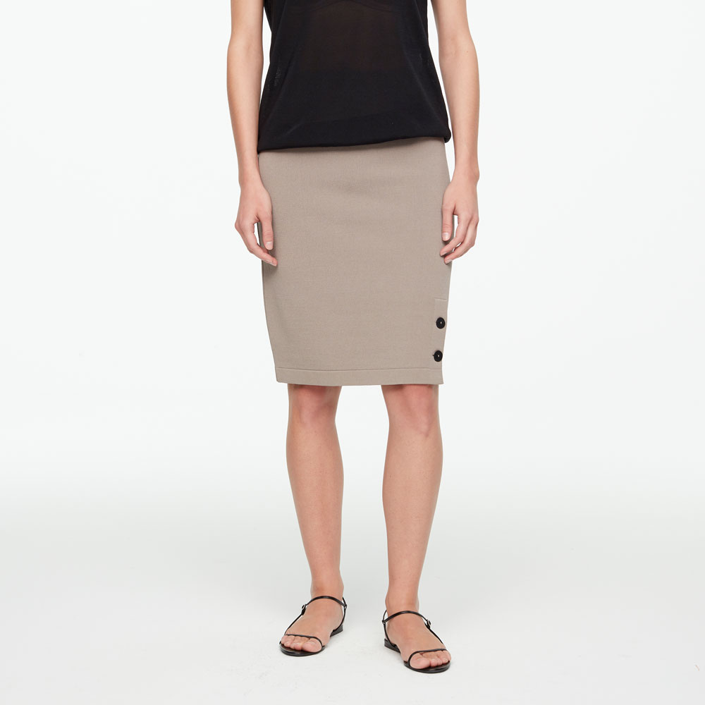 Sarah Pacini PENCIL SKIRT - BUTTON SLIT Front