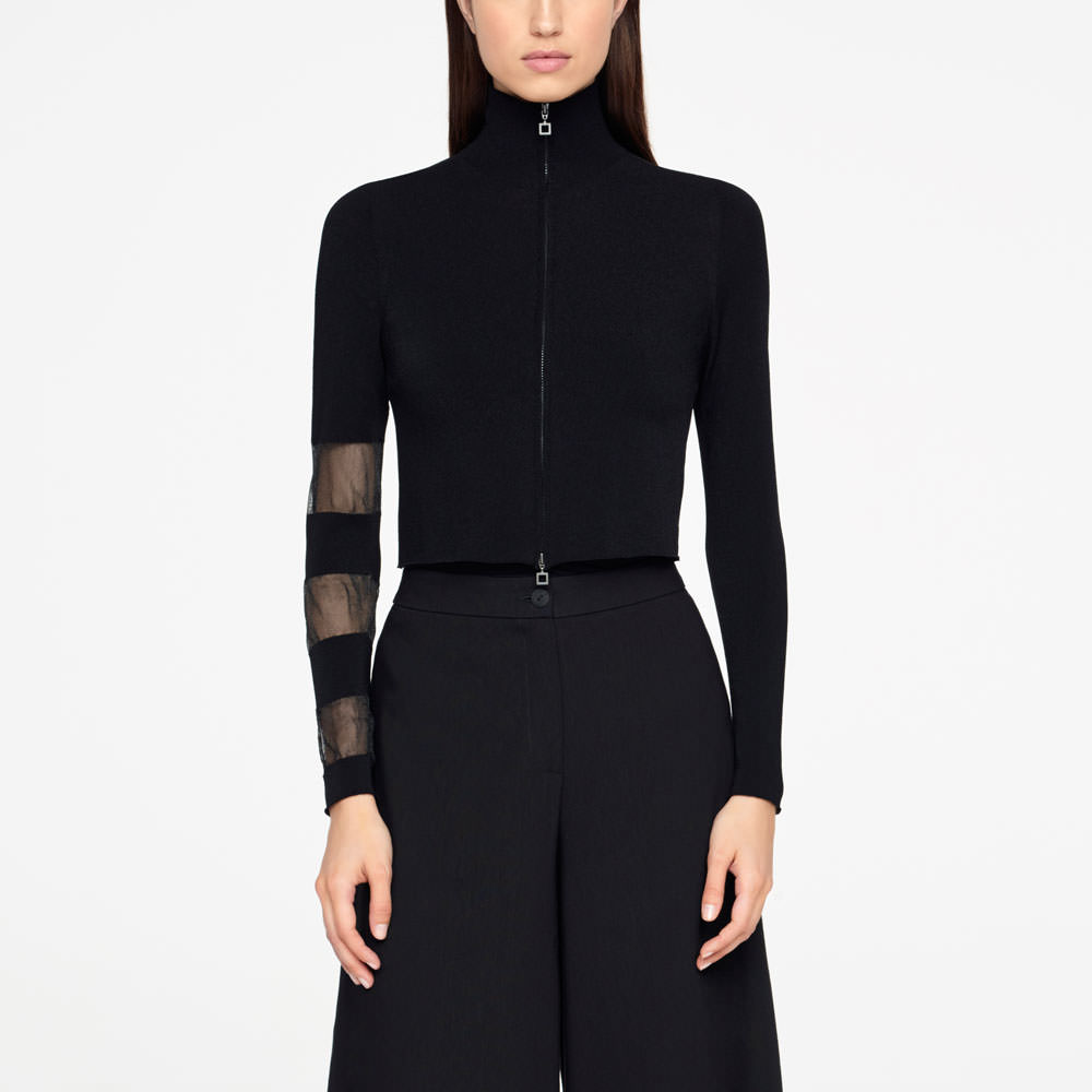 Sarah Pacini CARDIGAN - DÉTAILS TRANSLUCIDES De face