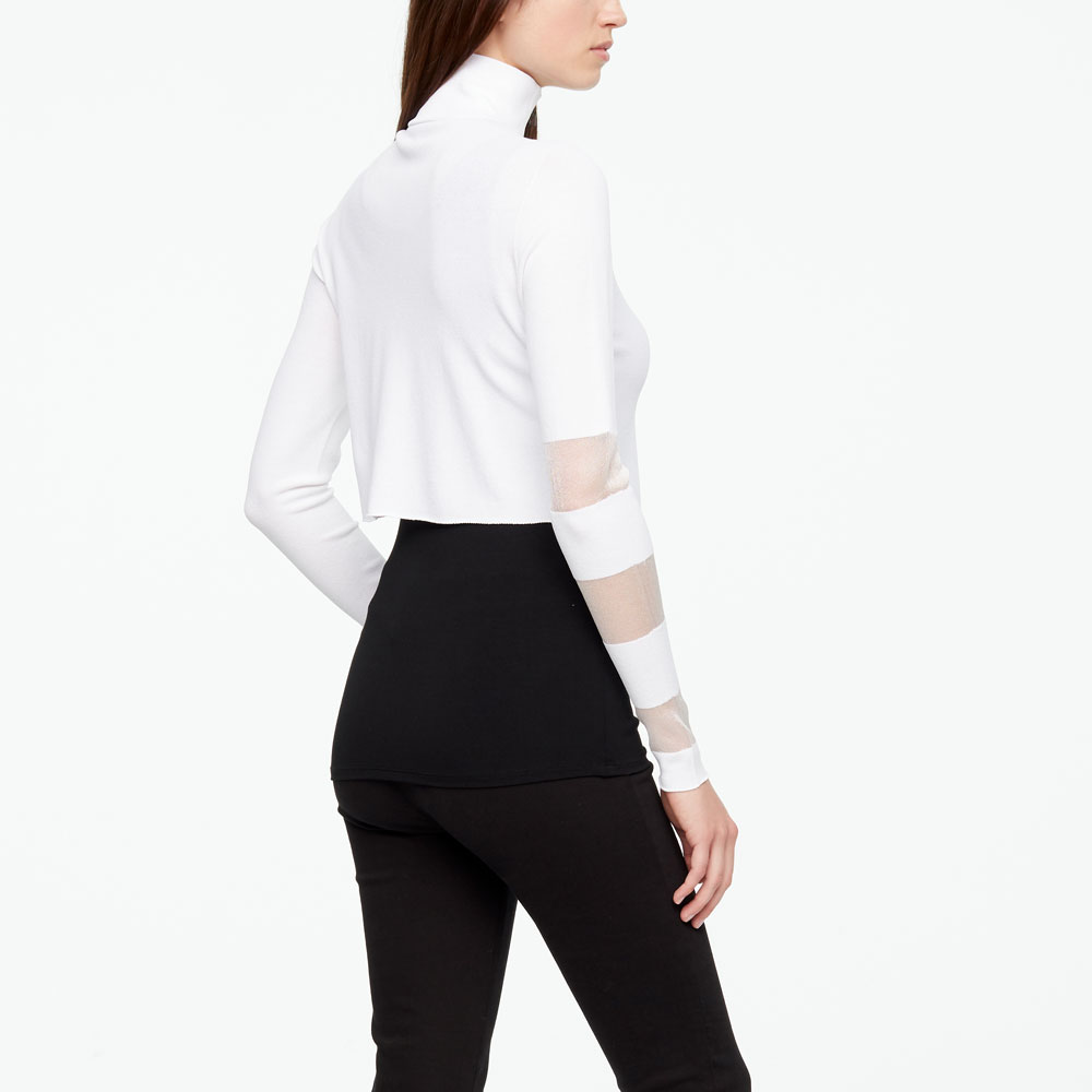 Sarah Pacini CARDIGAN - TRANSLUCENT DETAILS Back view