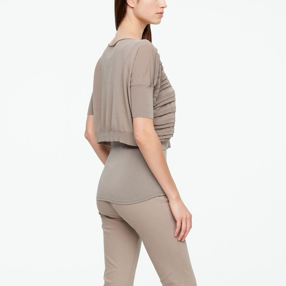 Sarah Pacini MAKO COTTON SWEATER - STRIPES Back view