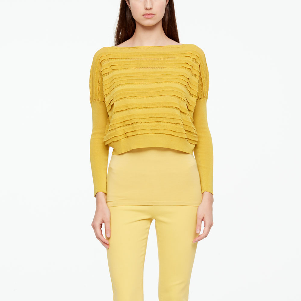 Sarah Pacini MAKO COTTON SWEATER - CROPPED Front