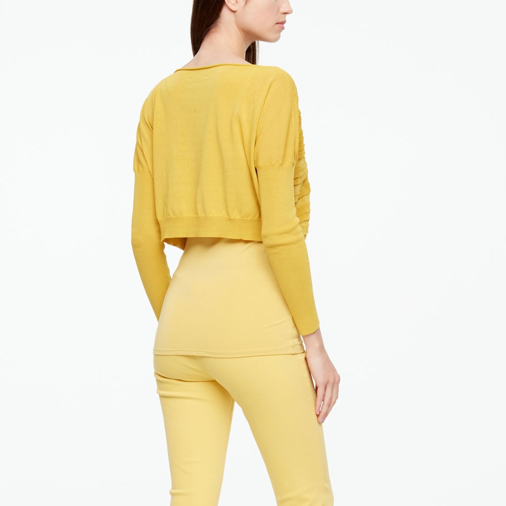 Sarah Pacini MAKO COTTON SWEATER - CROPPED Back view