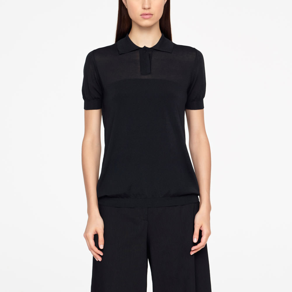 Sarah Pacini POLO SWEATER - MAKO COTTON Front