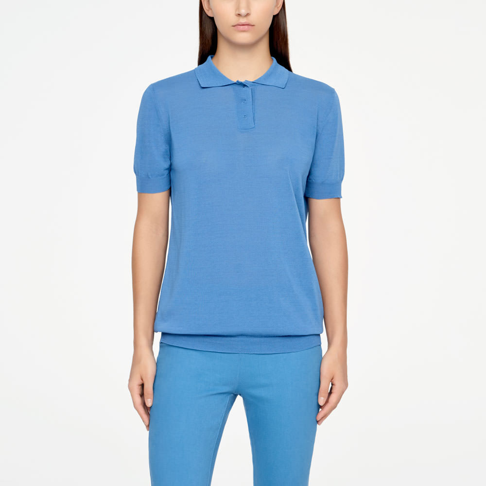 Sarah Pacini POLO SWEATER - MAKO COTTON Front
