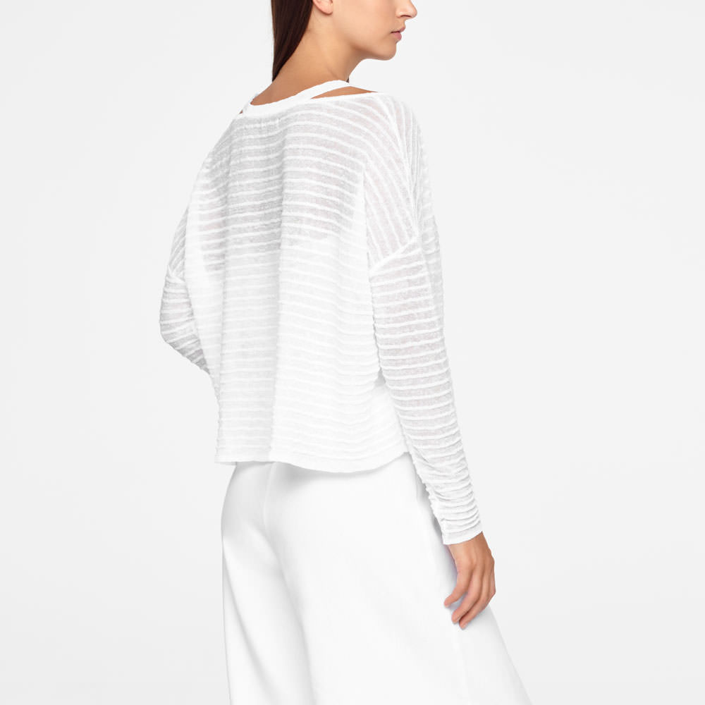 Sarah Pacini LEINEN-SWEATER - RELIEF Rück