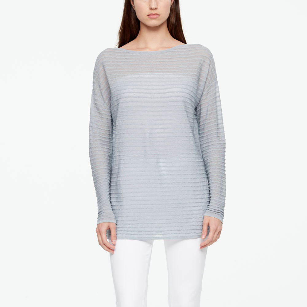 Sarah Pacini LONG LINEN SWEATER - RELIEF Front