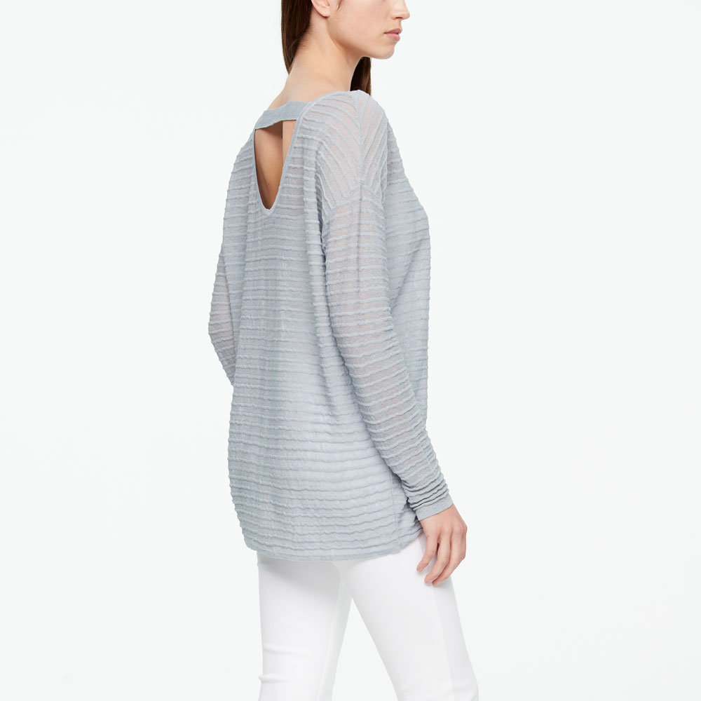 Sarah Pacini LONG LINEN SWEATER - RELIEF Back view