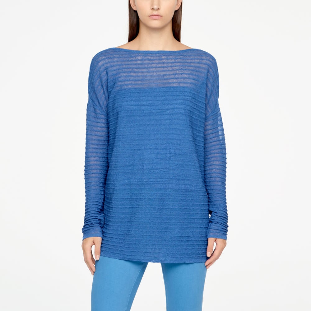 Sarah Pacini LONG LINEN SWEATER - RELIEF Front