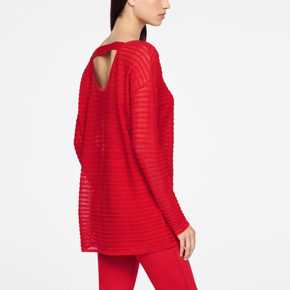Sarah Pacini LONG LINEN SWEATER - RELIEF Back view