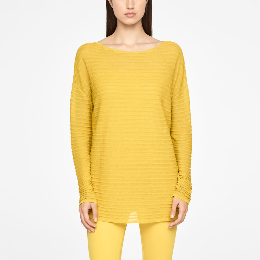 Sarah Pacini LONG LINEN SWEATER - RELIEF Front