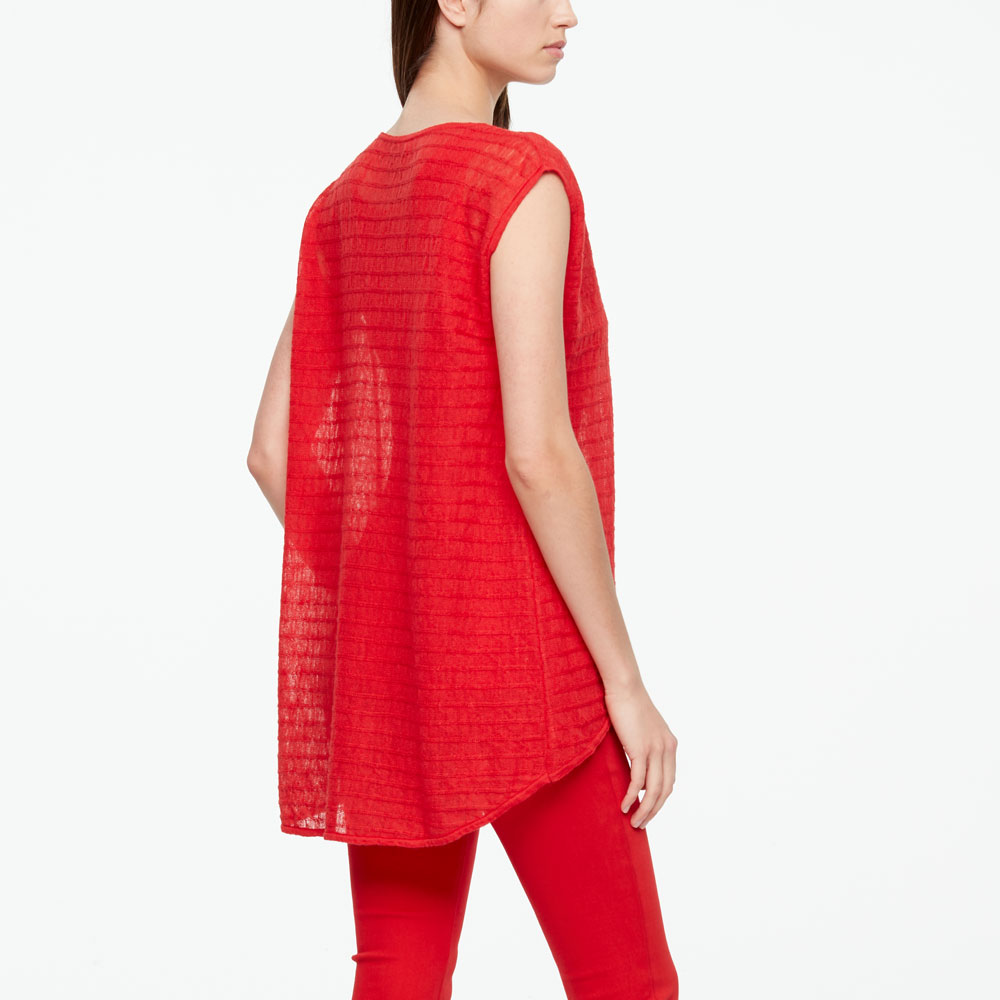 Sarah Pacini LEINEN-SWEATER - GESTREIFT Rück