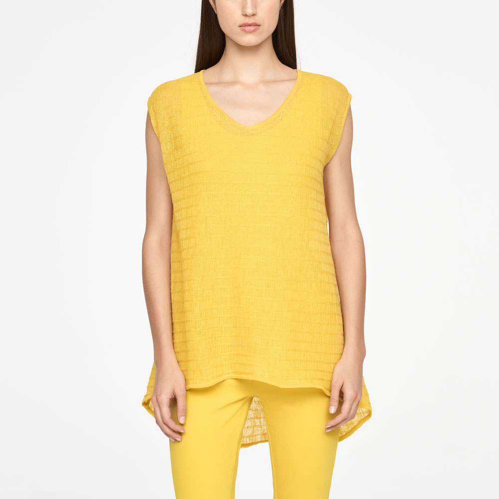 Sarah Pacini LEINEN-SWEATER - GESTREIFT Vorne