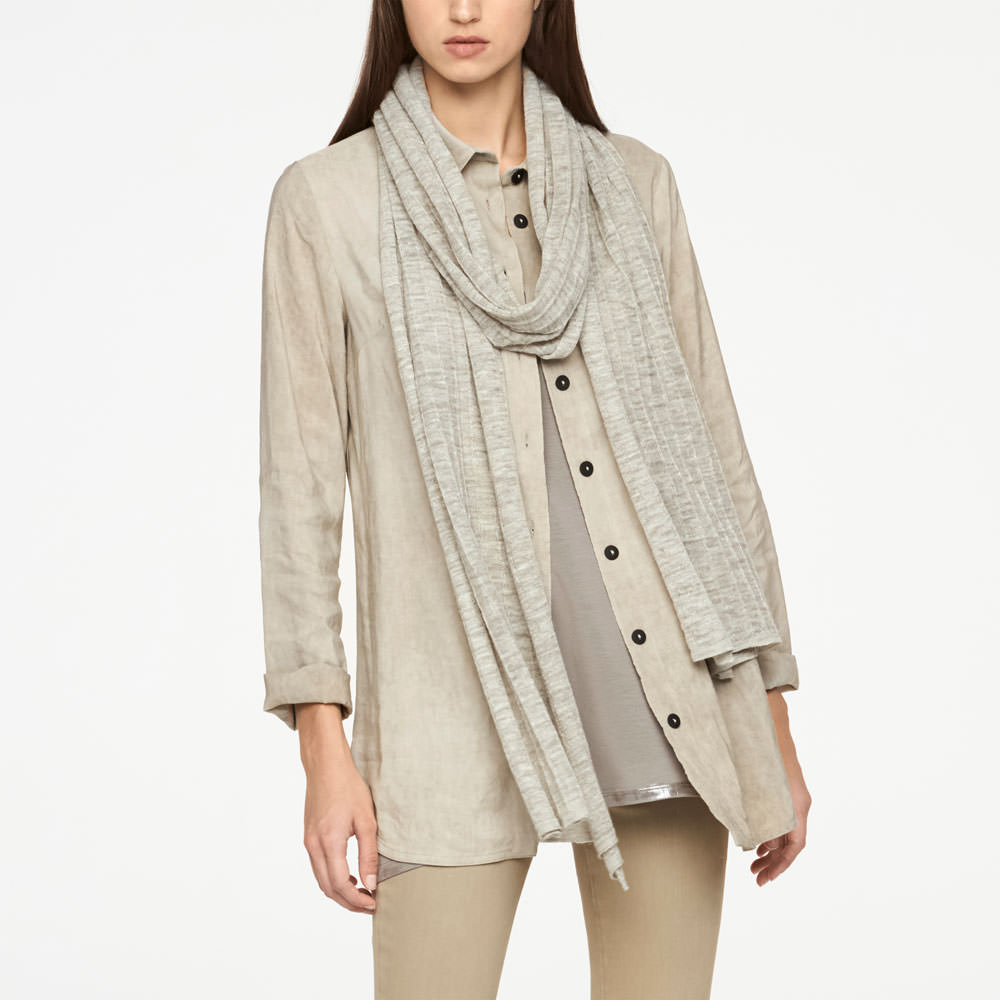 Taupe Linen Linen Scarf Striped By Sarah Pacini