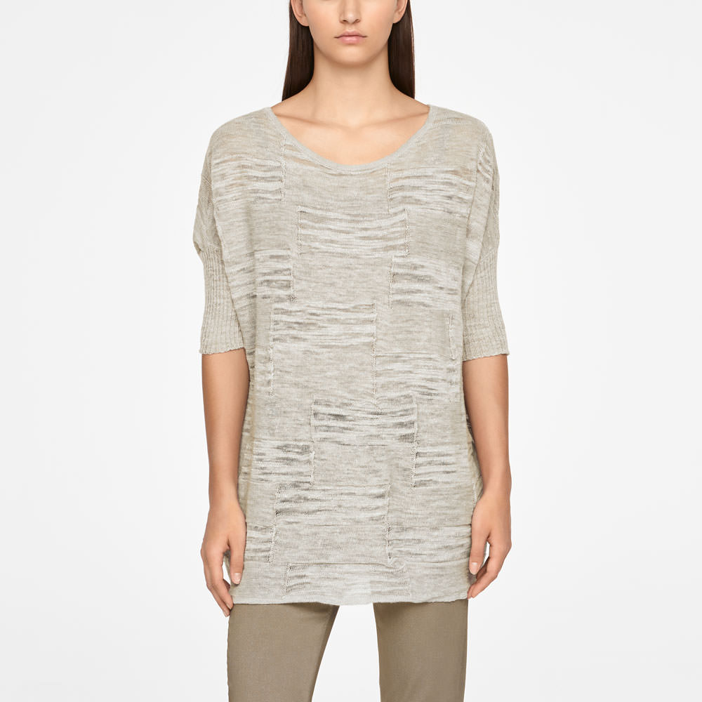 Sarah Pacini LINEN SWEATER - HALF SLEEVES Front