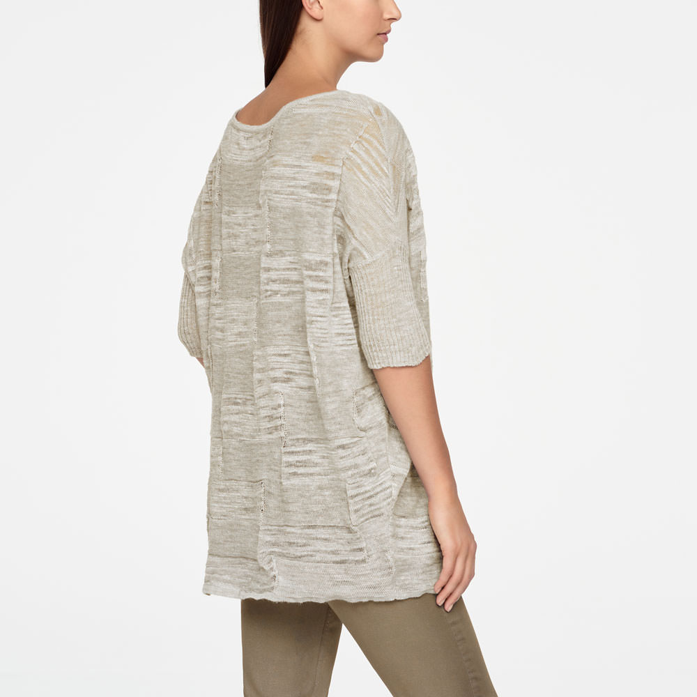 Sarah Pacini LINEN SWEATER - HALF SLEEVES Back view