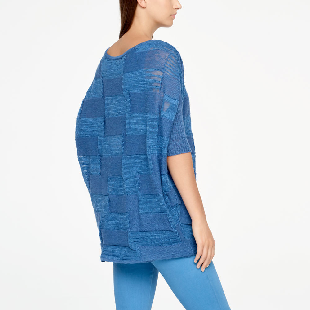 Sarah Pacini LINEN SWEATER - HALF SLEEVES Back view