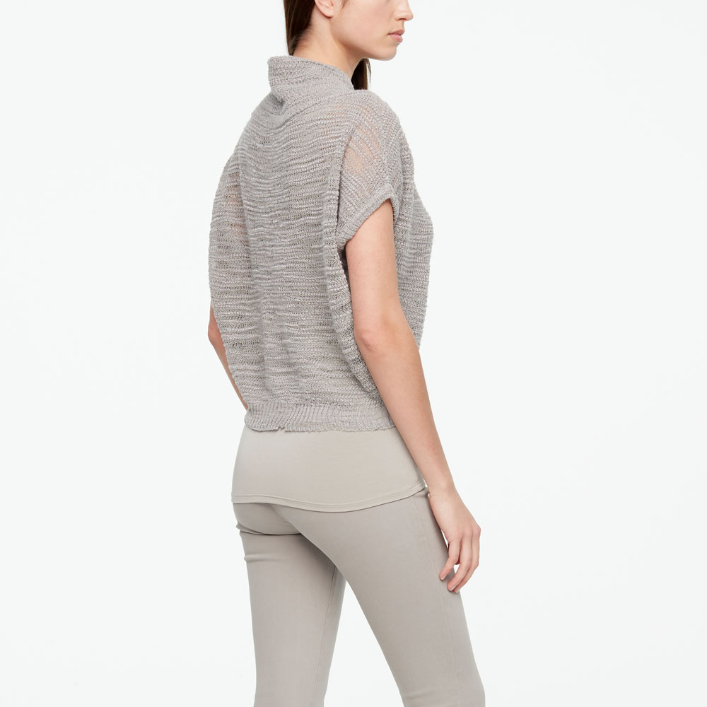 Sarah Pacini OPENWORK SWEATER - SHORT SLEEVES Back view