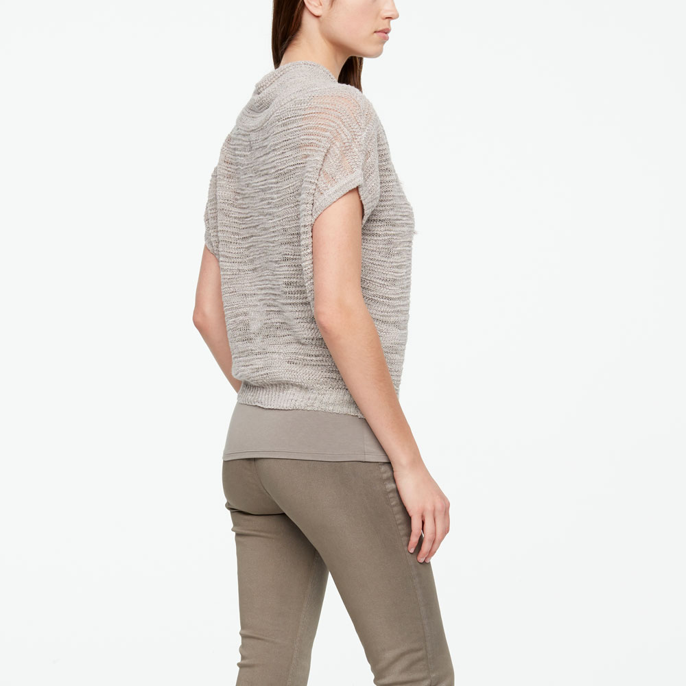 Sarah Pacini PULL MANCHES COURTES - MAILLE FANTAISIE Derrière